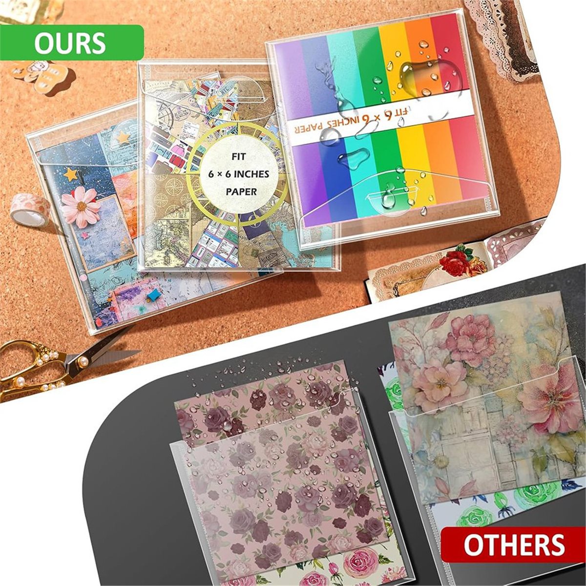 Scrapbooking - (A02R] 6x6 Zoll Scrapbook-Aufbewahrungsbox, Scrap-Aufbewahrungsbox mit