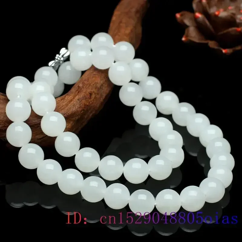 Beading - Weiße Jade Perlen Halskette Perlen natürliche