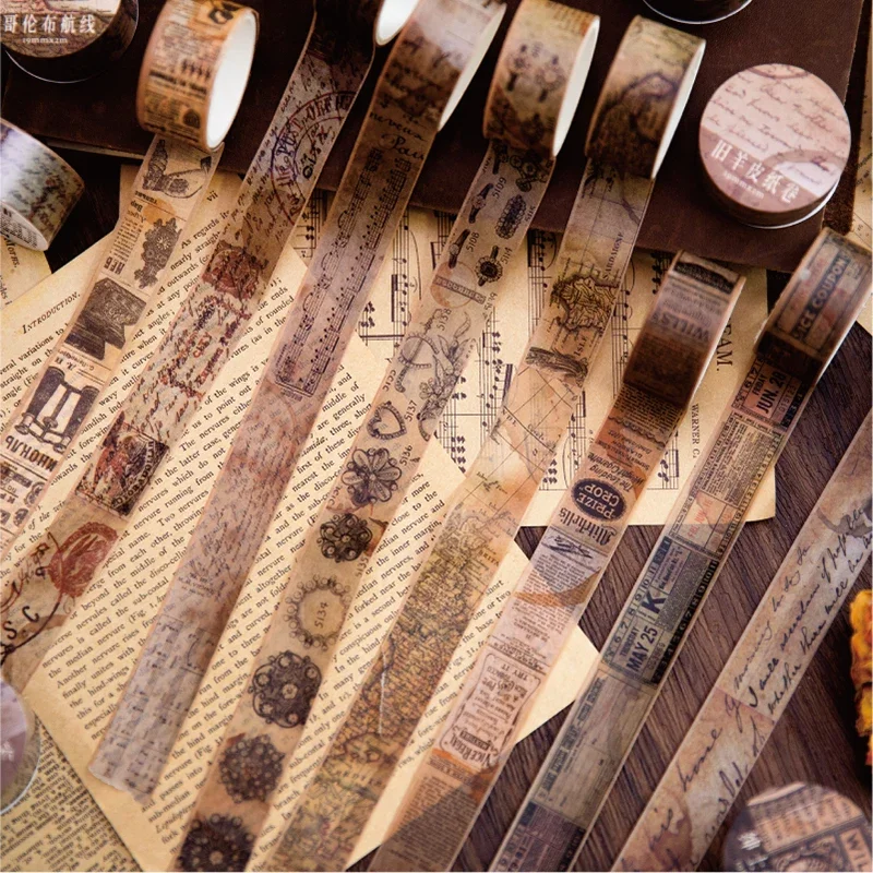 Vintage Junk Journal Scrapbooking Paper - 18,5mm * 2m Vintage Washi Papier