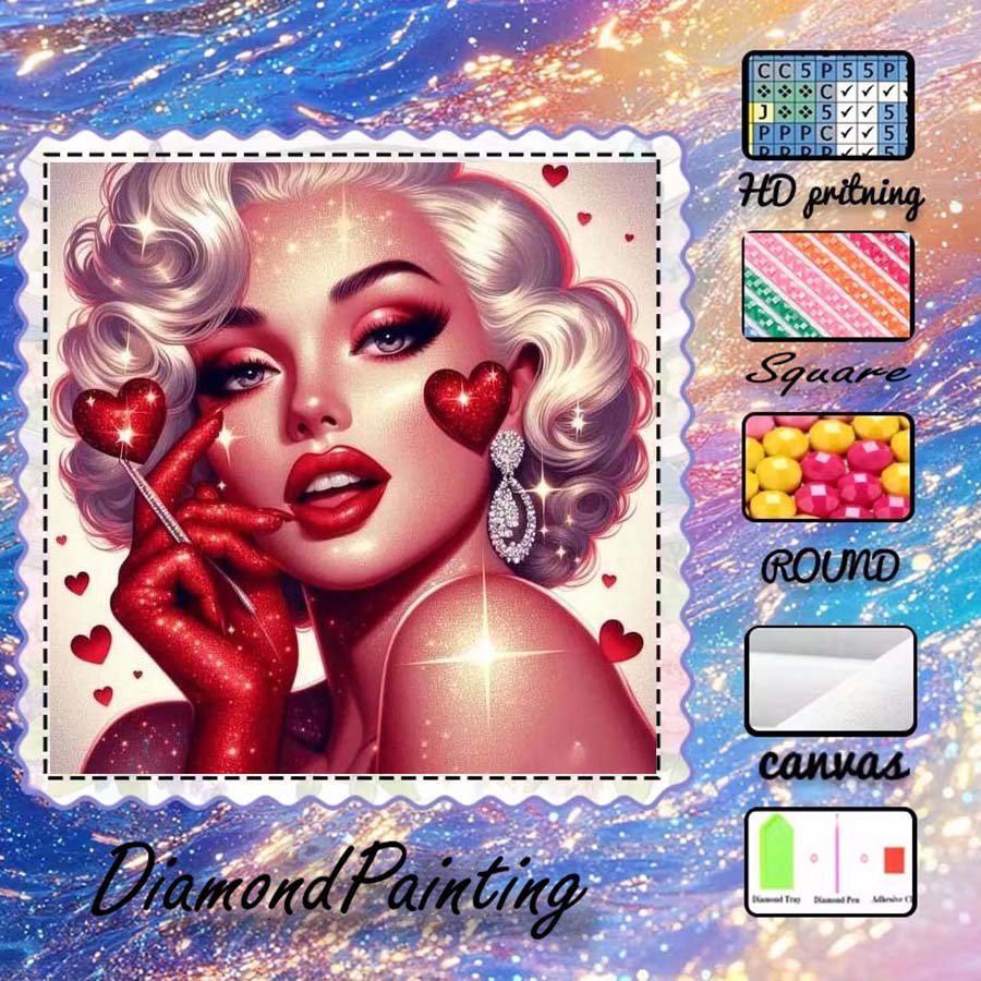 5D Diamond Painting Kit Full Drill - 1 Stück 5D DIY Beflockungsstoff, Spezialbohrer,