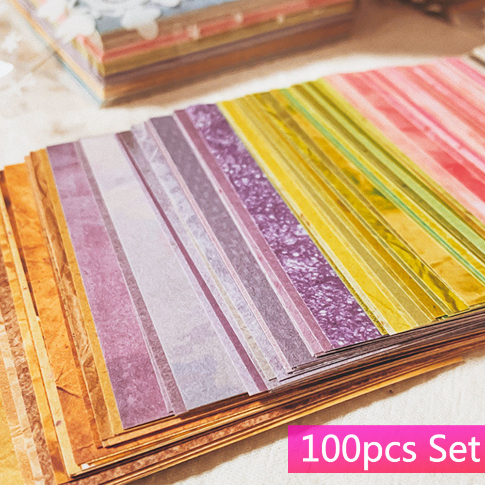 Vintage Junk Journal Scrapbooking Paper - 100 Stück bunte Textur Hintergrund Bastelpapier