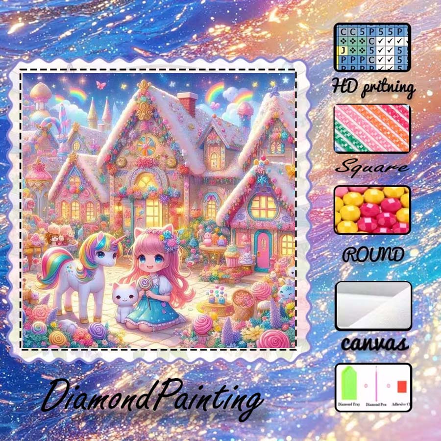 5D Diamond Painting Kit Full Drill - 1 Stück 5D DIY Beflockungsstoff, Spezialbohrer,