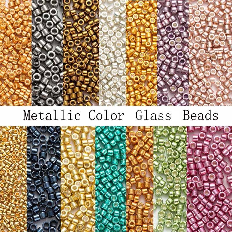 Glass Seed Beads 2Mm Jewelry Making - MKU Glasperlen, 1200 Stück, metallische Farben,