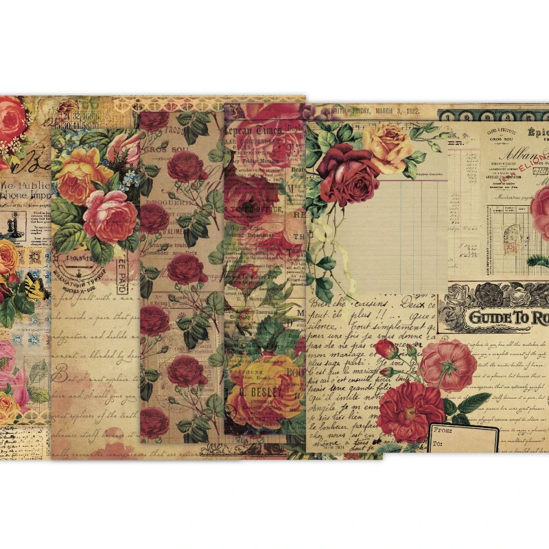 Scrap book Pad sortiert Muster – Vintage Junk Journal Scrapbooking Paper Bewertung und Preis