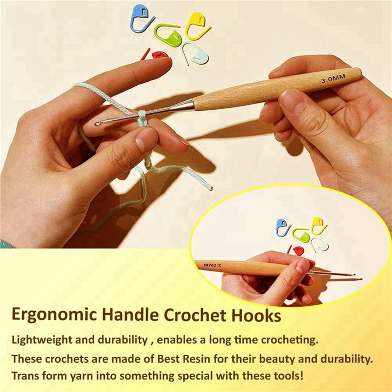 SEWS-80-teiliges Set Holzhäkel – Wooden Crochet Hooks Ergonomic Handle Bewertung und Preis