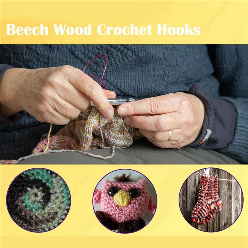 SEWS-80-teiliges Set Holzhäkel – Wooden Crochet Hooks Ergonomic Handle Bewertung und Preis