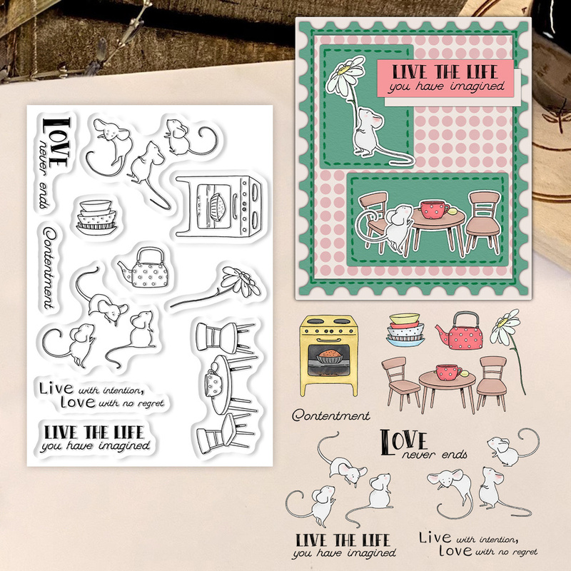 Suncraft Little Mouse & Kitche – Clear Silicone Stamps For Card Making Bewertung und Preis