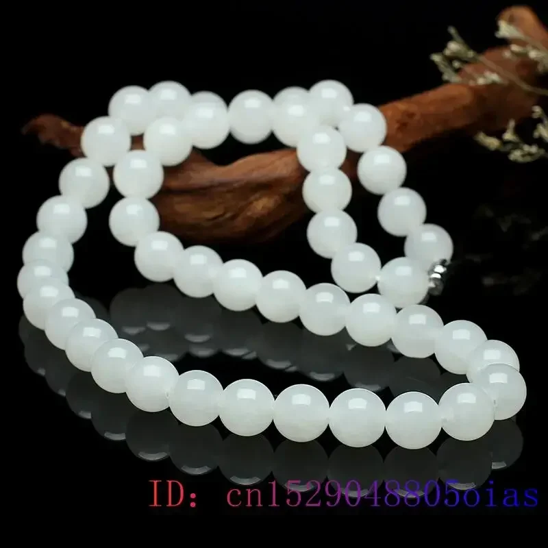 Weiße Jade Perlen Halskette Pe – Beading Bewertung und Preis