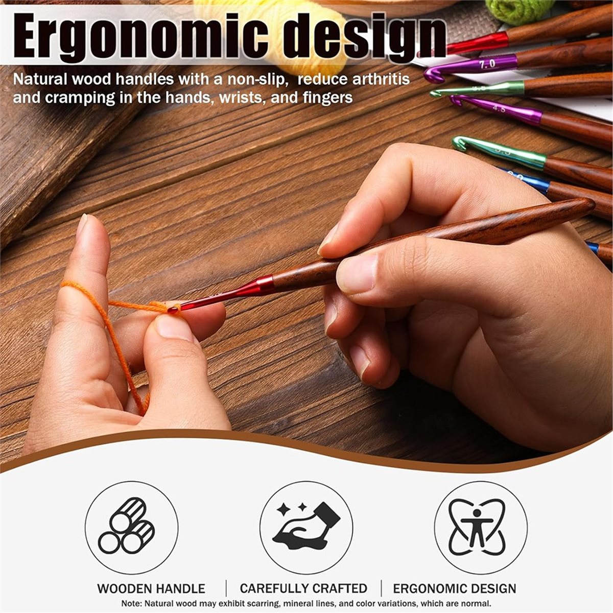 2026 Neues Häkelnadel-Set, Erg – Wooden Crochet Hooks Ergonomic Handle Bewertung und Preis