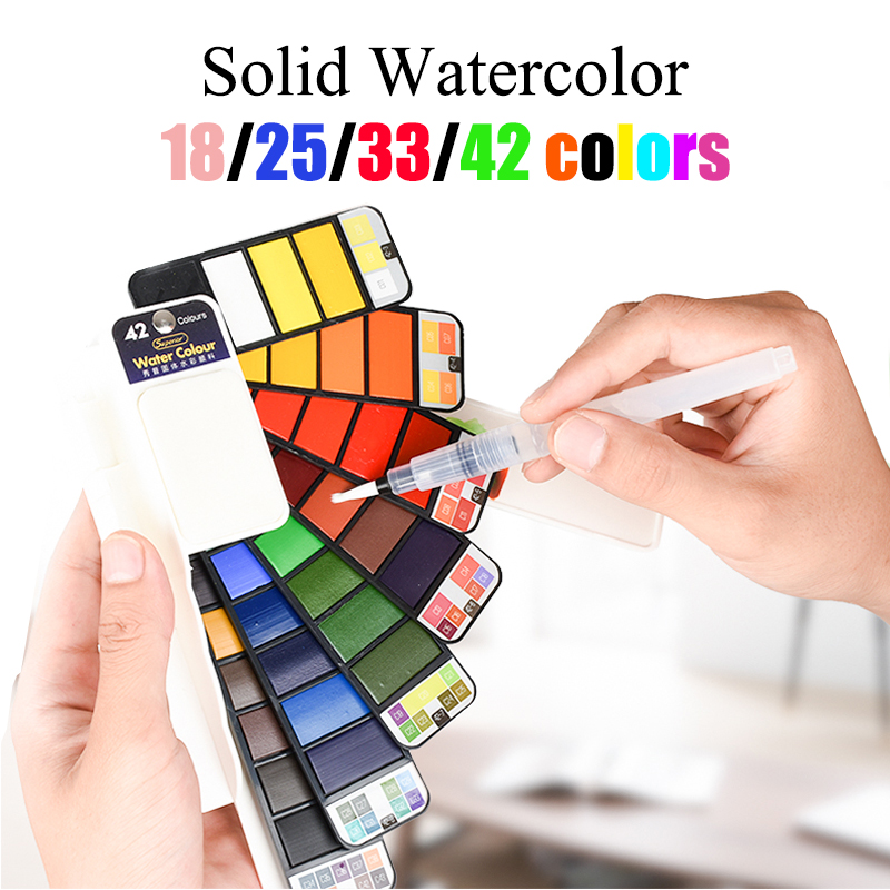 18/25/33/42 farben Solide Aqua – Watercolor Paint Set Solid Pigment Bewertung und Preis