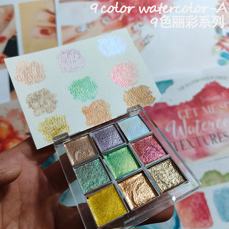 9 Farbe Nail Solid Pigment Aur – Watercolor Paint Set Solid Pigment Bewertung und Preis