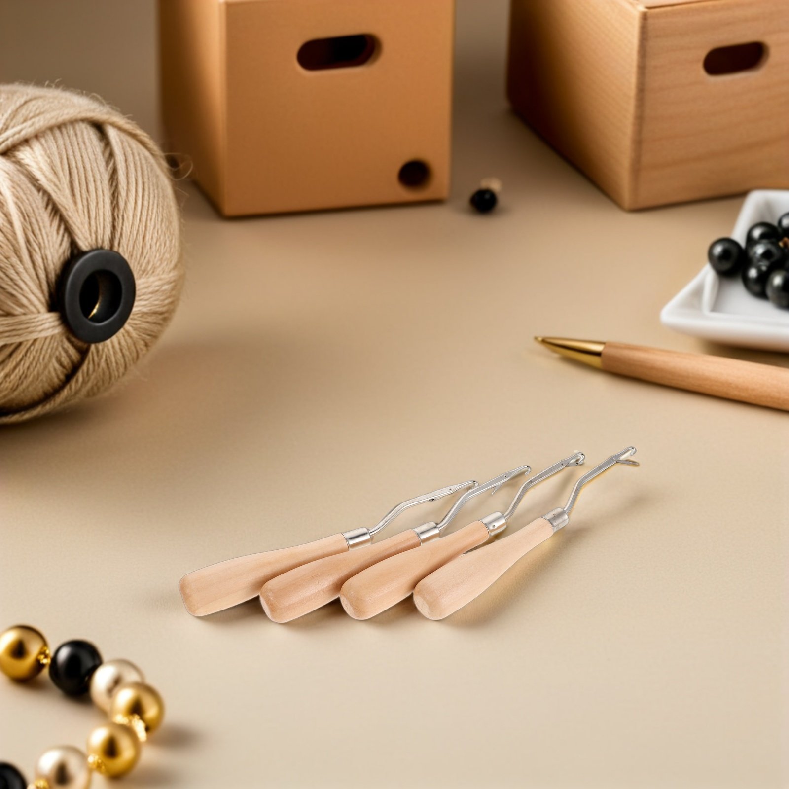 4 Stück Häkelnadeln mit ergono – Wooden Crochet Hooks Ergonomic Handle Bewertung und Preis