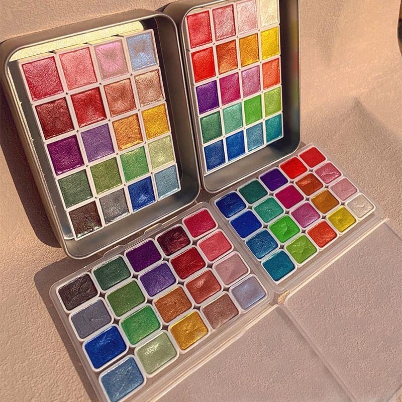 Perlglanzfarben, tragbar, 20 F – Watercolor Paint Set Solid Pigment Bewertung und Preis