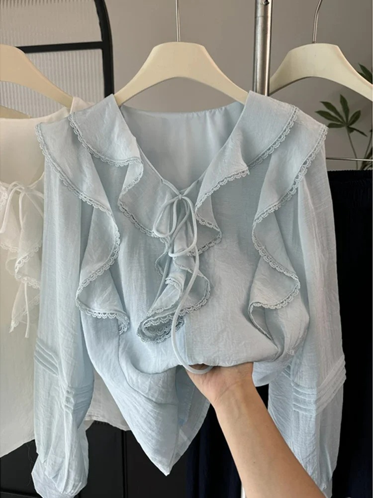 Französische V-Ausschnitt Blus – Embroidery Bewertung und Preis